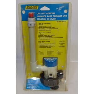 Live Bait Aerator 12 Volt with Battery Clips SEASENSE Fisherman Suction Cups NOS